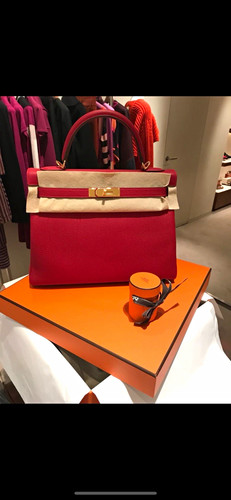Hermès kelly henkeltasche - henkeltasche, rot